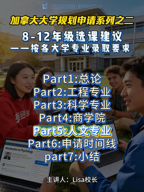 加拿大大学规划申请（8-12年级选课建议）-part5:人文专业