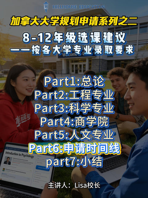加拿大大学规划申请（8-12年级选课建议）-part6:申请时间线